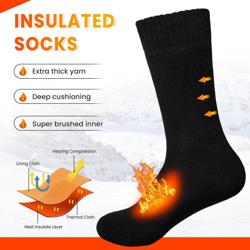 Velice Winter Warm Thermal Socks for Women Extra Thick Insulated Heated Crew Boot Socks for Cold Weather 5 Pairs - Image 3